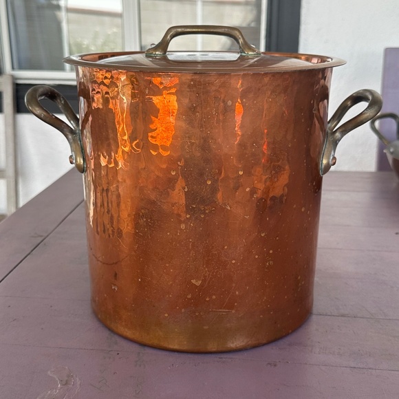 Mauviel for Williams Sonoma France  Copper Stock Pot 11 3/4 qt - Picture 1 of 8